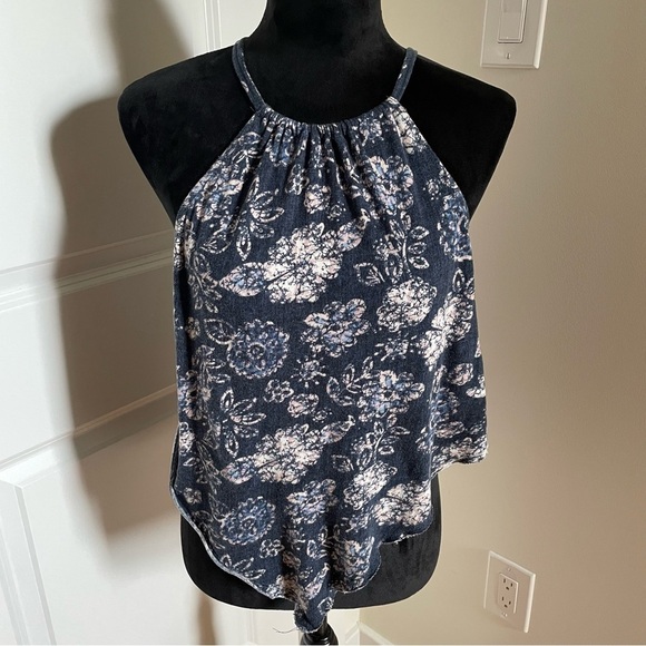 Free People We The Free Blue/White/Pink Floral Daisy Cotton Tank Top Size Medium - Picture 4 of 10